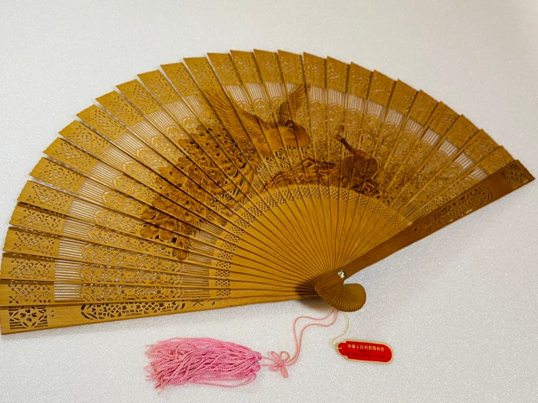 中国 木製 扇子 新品 未使用