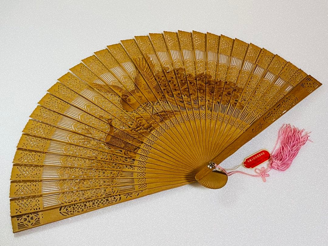 中国 木製 扇子 新品 未使用