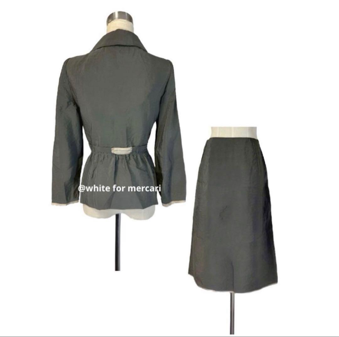 パリコレデザイナー 定価18万 シルク生地春夏スーツ セットアップ