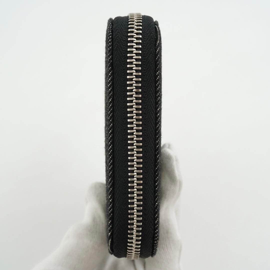 極上美品　BVLGARI ブルガリ　二つ折り　ロゴマニア　キャンバス×レザー　黒