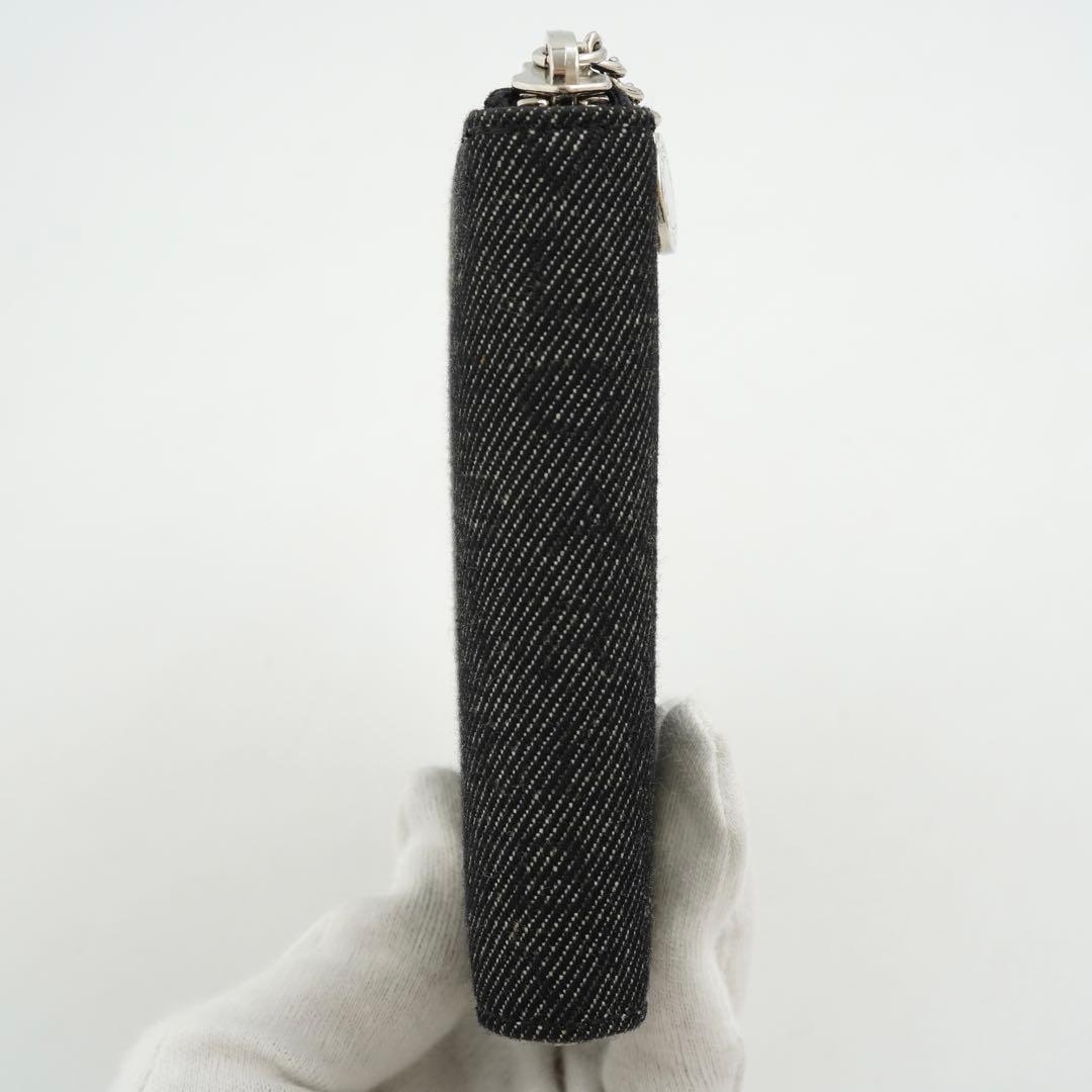 極上美品　BVLGARI ブルガリ　二つ折り　ロゴマニア　キャンバス×レザー　黒