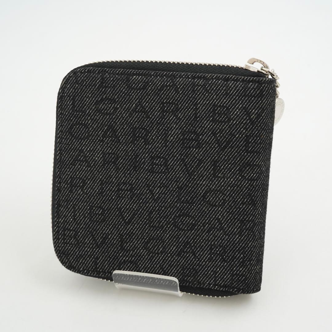 極上美品　BVLGARI ブルガリ　二つ折り　ロゴマニア　キャンバス×レザー　黒