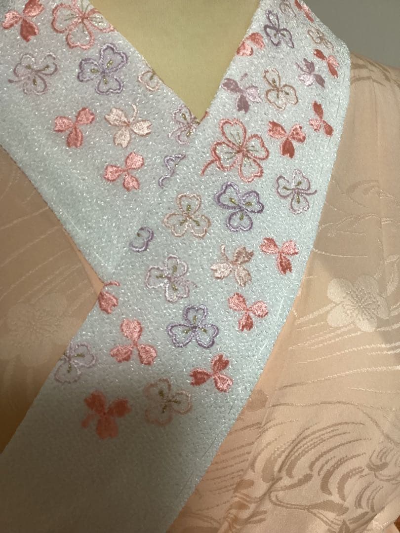 黒地に古典柄の正絹振袖コーディネートセット 長襦袢　フルセット 身丈155