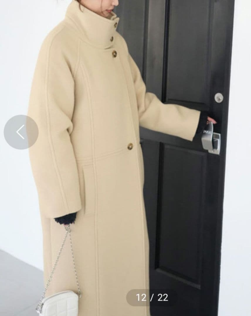 SLOBE IENA スタンドコクーンコート　38 ベージュ