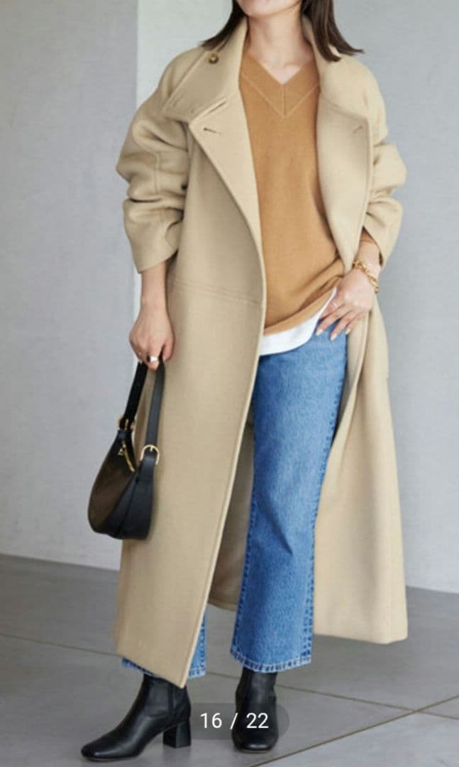 SLOBE IENA スタンドコクーンコート　38 ベージュ