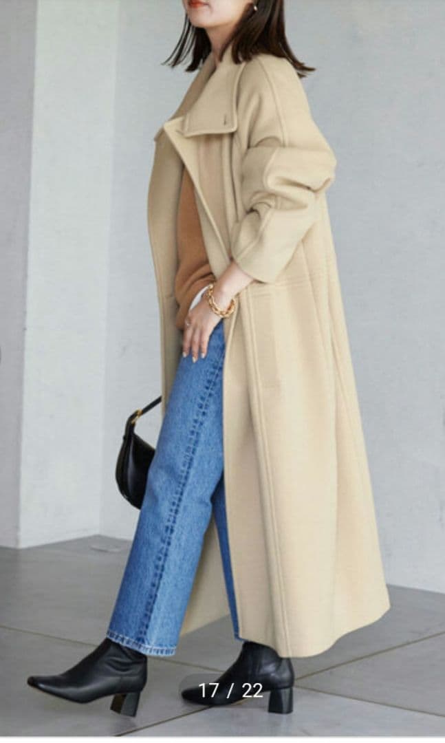 SLOBE IENA スタンドコクーンコート　38 ベージュ