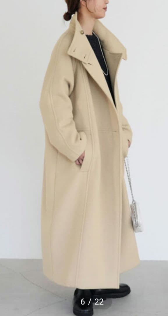 SLOBE IENA スタンドコクーンコート　38 ベージュ