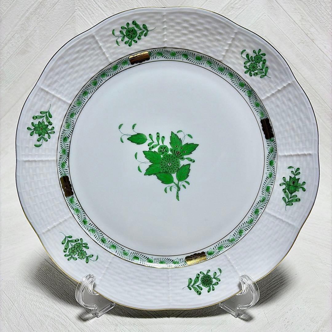 HEREND ヘレンド アポニー・グリーン プレート 25cm 6枚セット