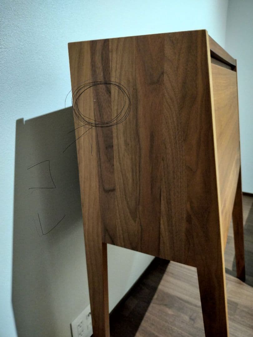 カリモク　木目　収納付きドレッサー・鏡台　ウォルナット