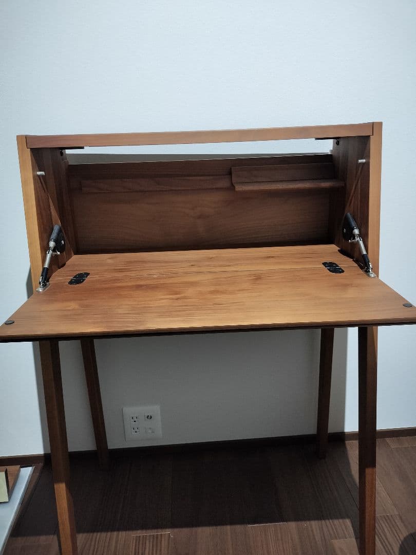 カリモク　木目　収納付きドレッサー・鏡台　ウォルナット