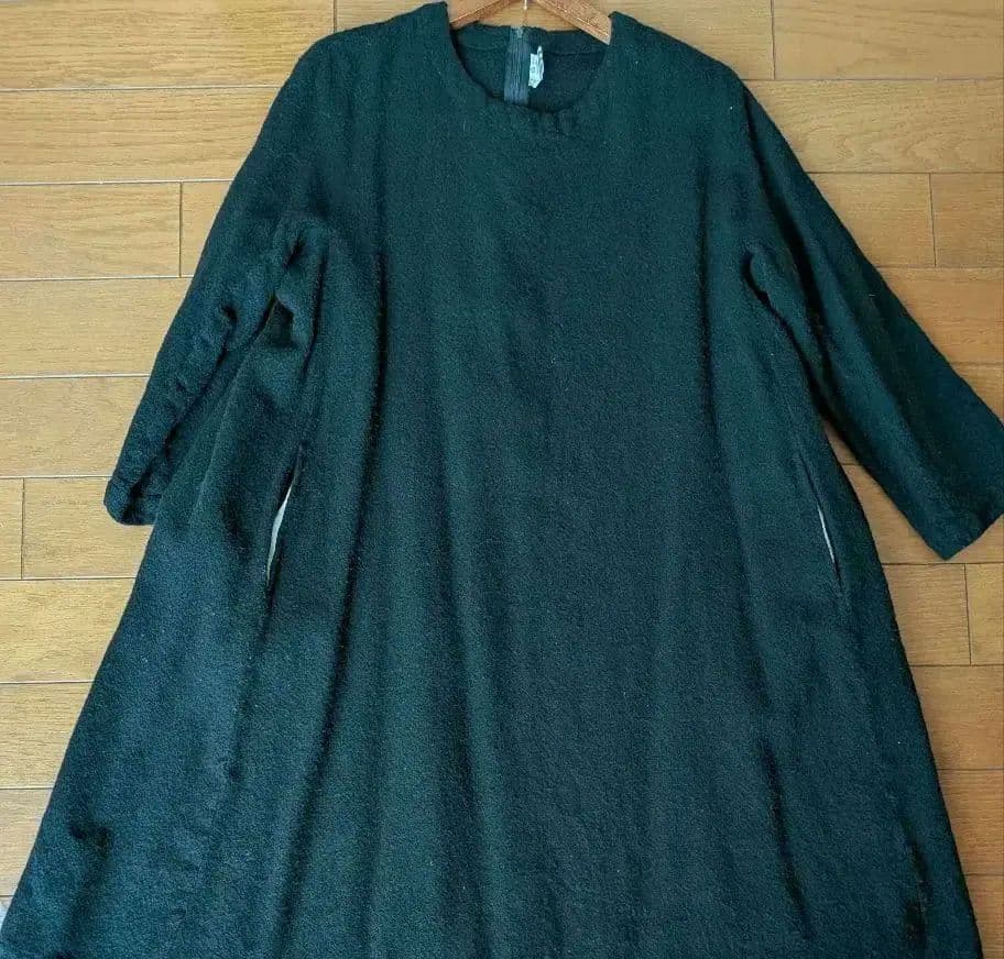 コムデギャルソンコムデギャルソン　縮絨ワンピース　ネイビー