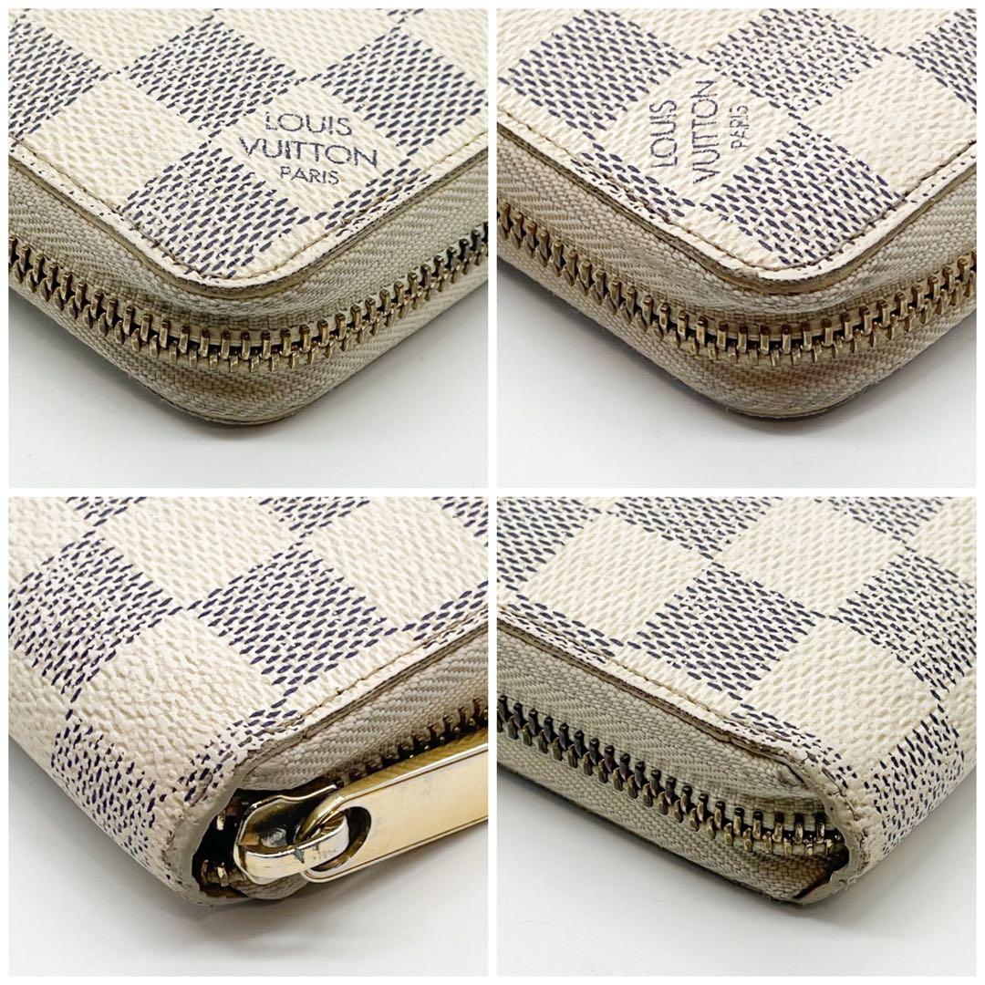 ルイヴィトン ジッピーウォレット ダミエ アズール ラウンド 長財布 ホワイト