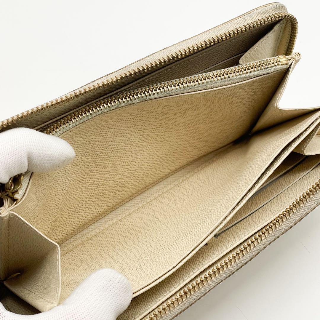 ルイヴィトン ジッピーウォレット ダミエ アズール ラウンド 長財布 ホワイト