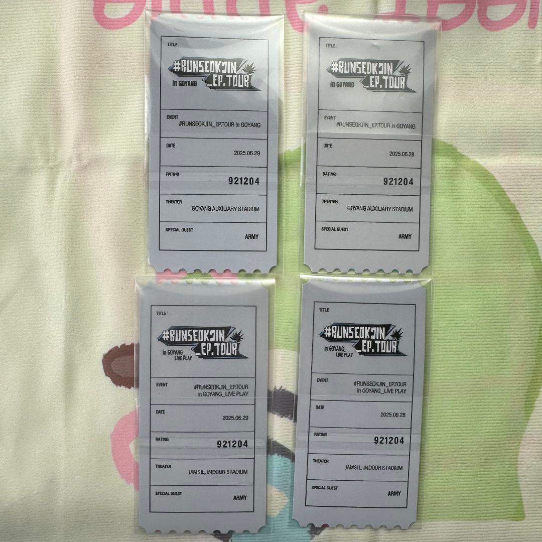 BTS6.286.29 RUNSEOKJIN_EP.TOUR トレカ ジン4枚