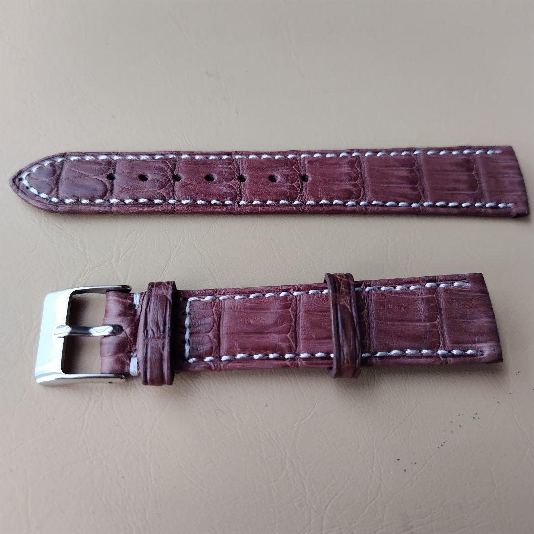 ＊18mm　アリゲーター　クロコダイル　リアルレザー　腕時計　（ライトブラウン）