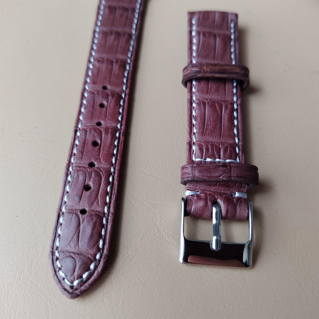 ＊18mm　アリゲーター　クロコダイル　リアルレザー　腕時計　（ライトブラウン）
