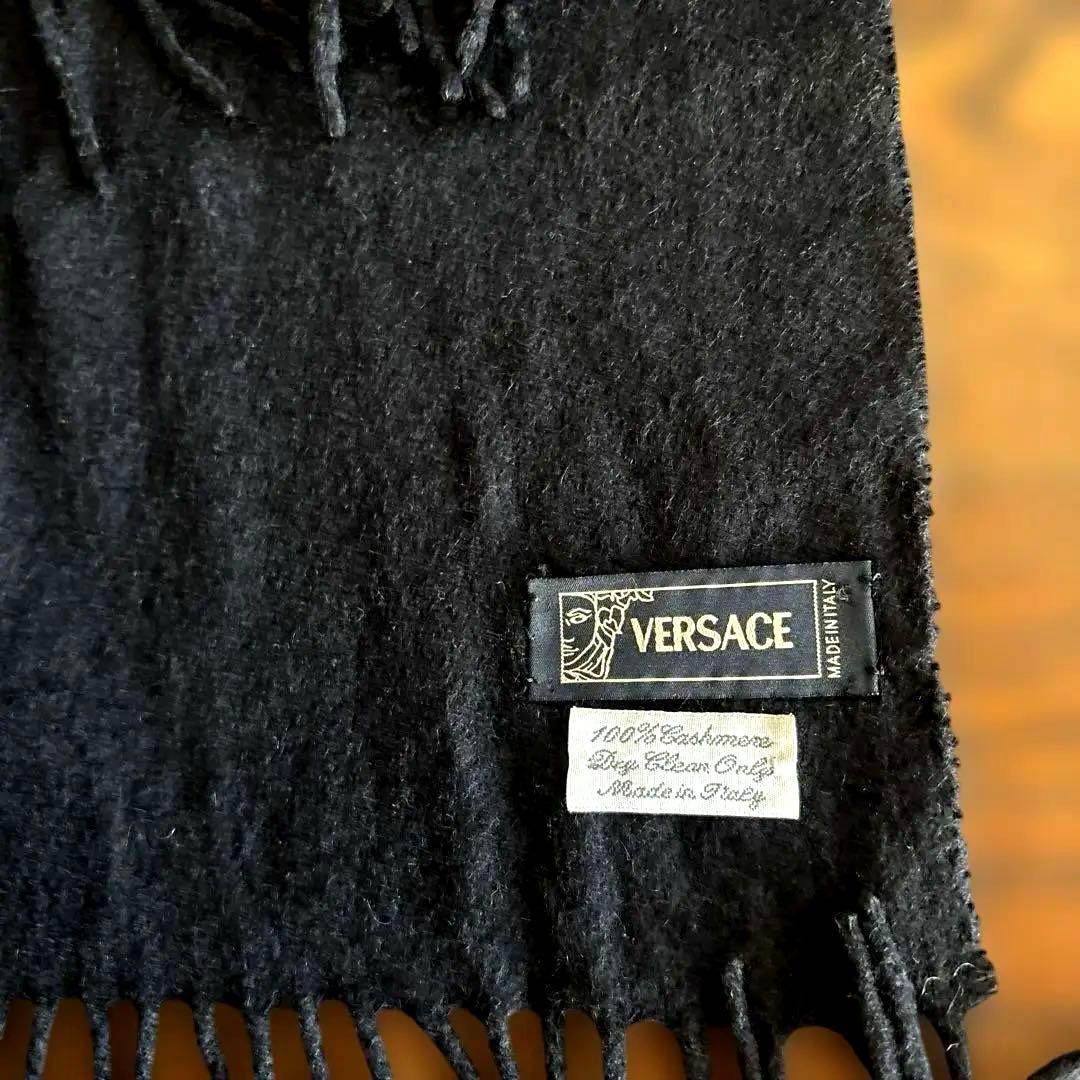定価　7万円Versaceヴェルサーチ　カシミヤ100%マフラー　ブラック