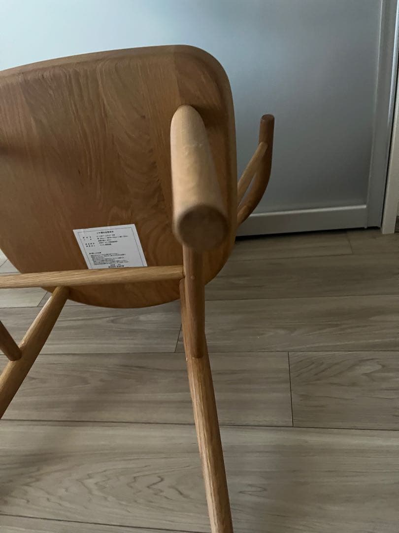 ブナ無垢材　アームチェア　丸脚