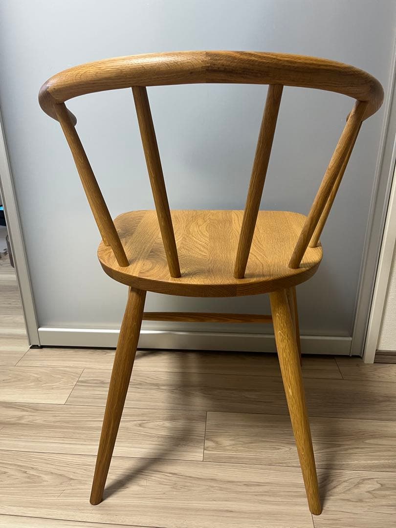 ブナ無垢材　アームチェア　丸脚