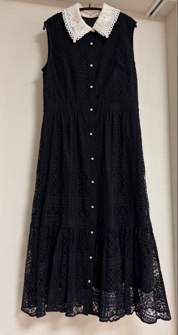 【ミーア】GRACE CONTINENTAL 襟刺繍ティアードワンピース