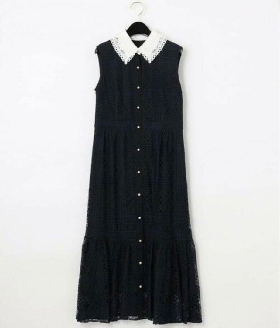 【ミーア】GRACE CONTINENTAL 襟刺繍ティアードワンピース