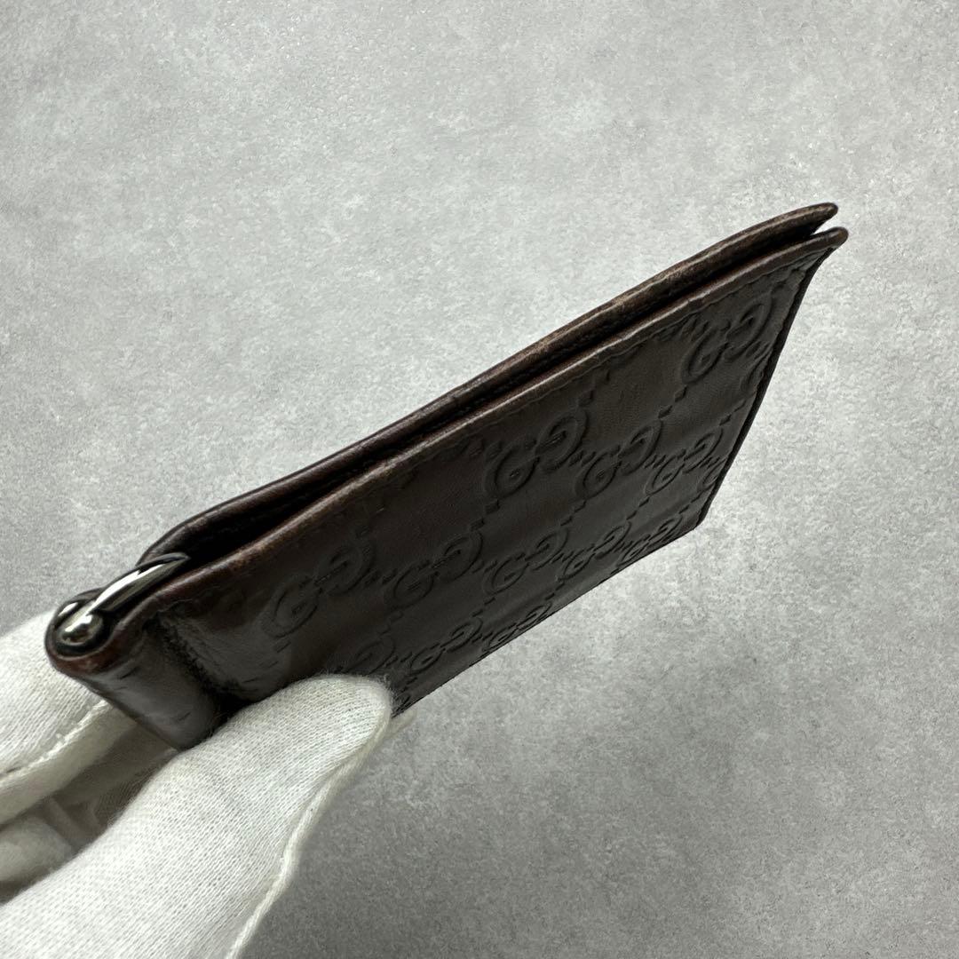 GUCCI グッチ 二つ折り財布 カードケース GG柄 レザー マネークリップ