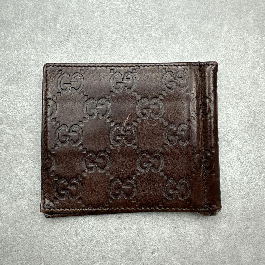 GUCCI グッチ 二つ折り財布 カードケース GG柄 レザー マネークリップ