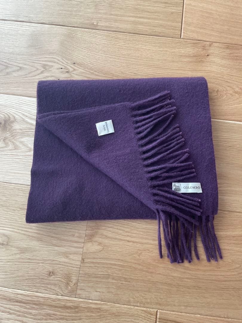 【未使用】コロンボ　マフラー（カシミヤ100% ）　パープル