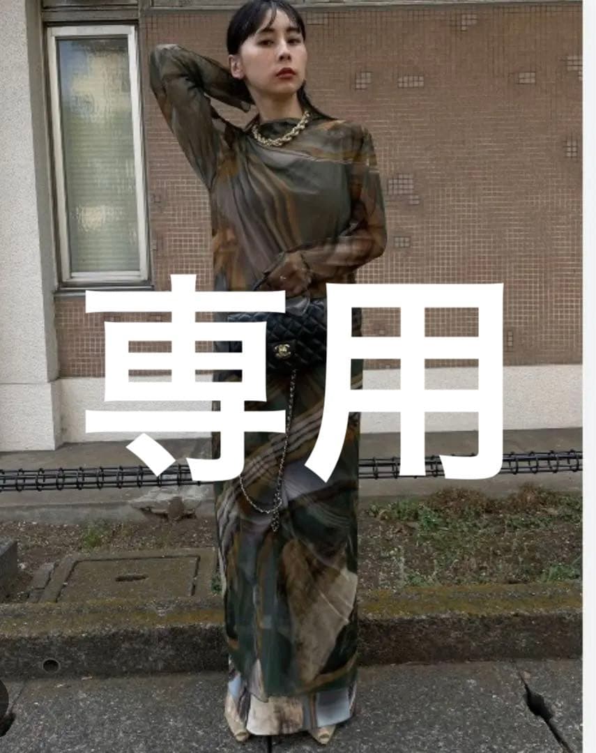 ワンピース AMERI CROOKED STRATUM SHEER DRESS