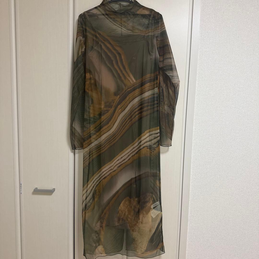 ワンピース AMERI CROOKED STRATUM SHEER DRESS