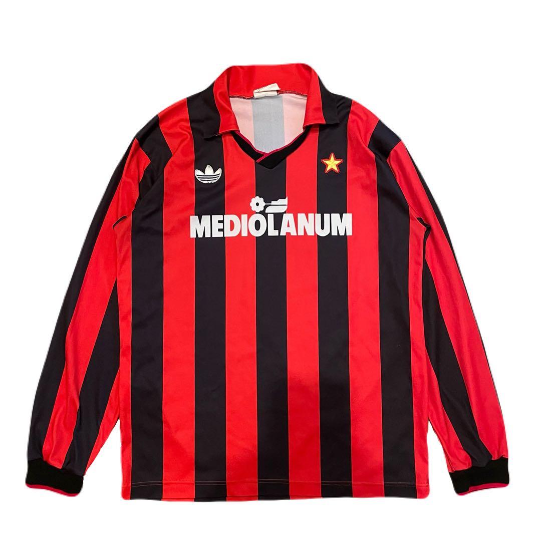 91/92 adidas ACミラン ホーム 長袖ユニフォーム イタリア製 M