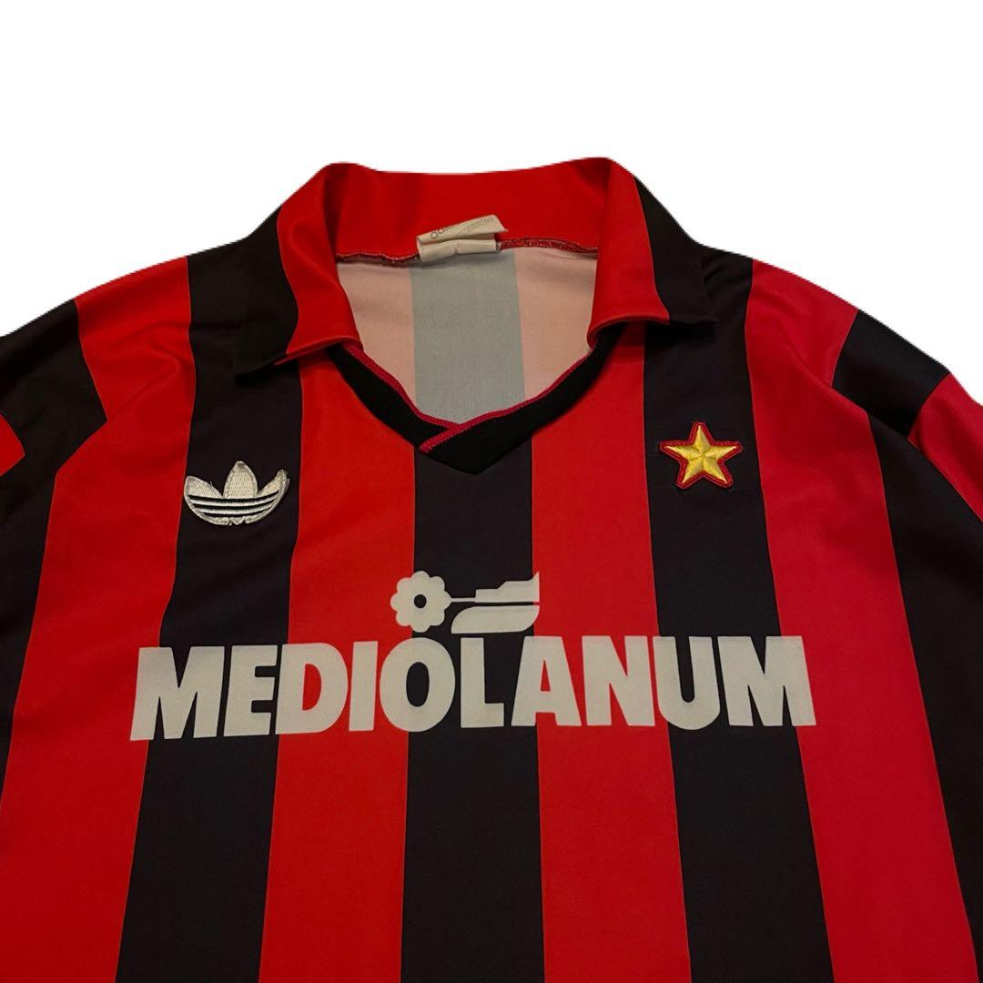 91/92 adidas ACミラン ホーム 長袖ユニフォーム イタリア製 M