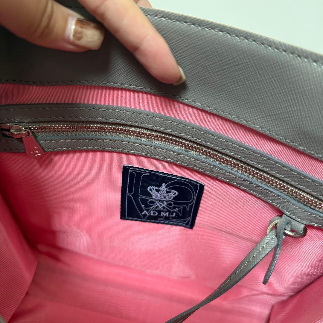 美品 ADMJ バンブーハンドル 2way ショルダーバッグ トートバッグ