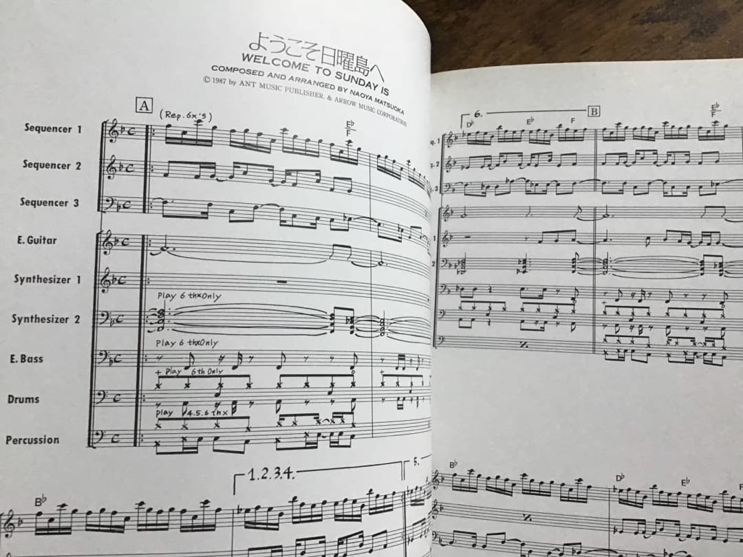 ★楽譜/松岡直也/日曜島へ/バンドスコア/採譜・監修：松岡直也