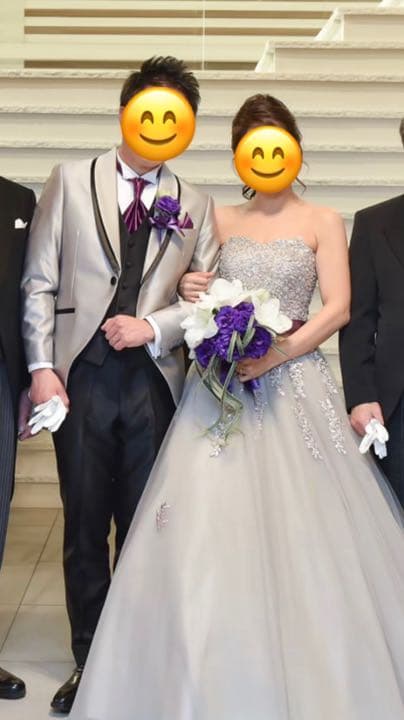 ※del※ウェディング タキシード モーニング スーツ シルバー 3点