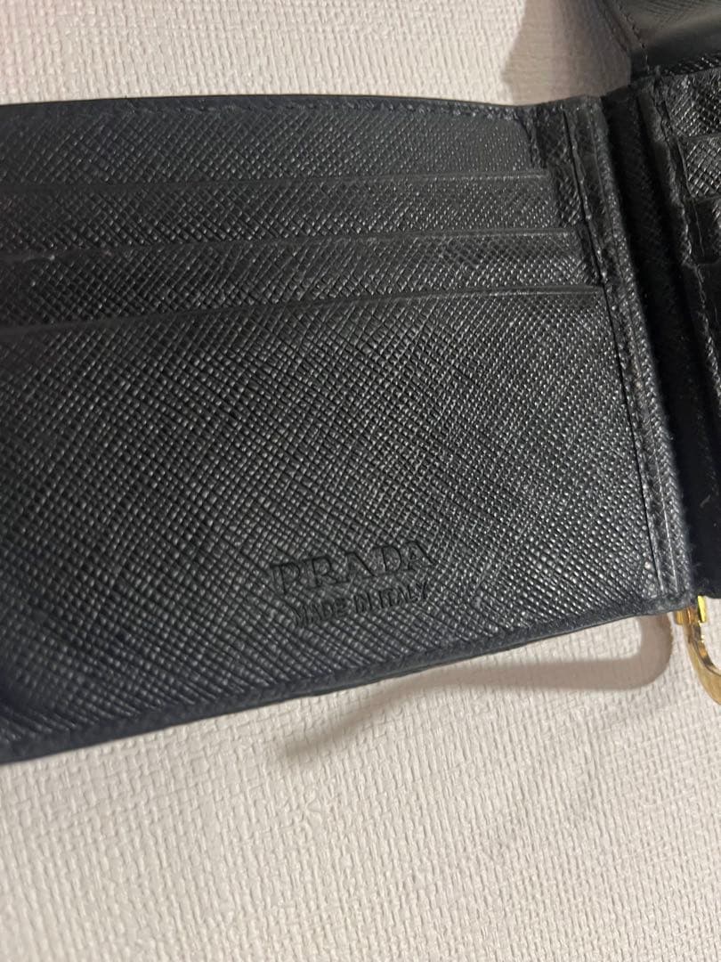 PRADA /ブラックレザー/マネークリップ