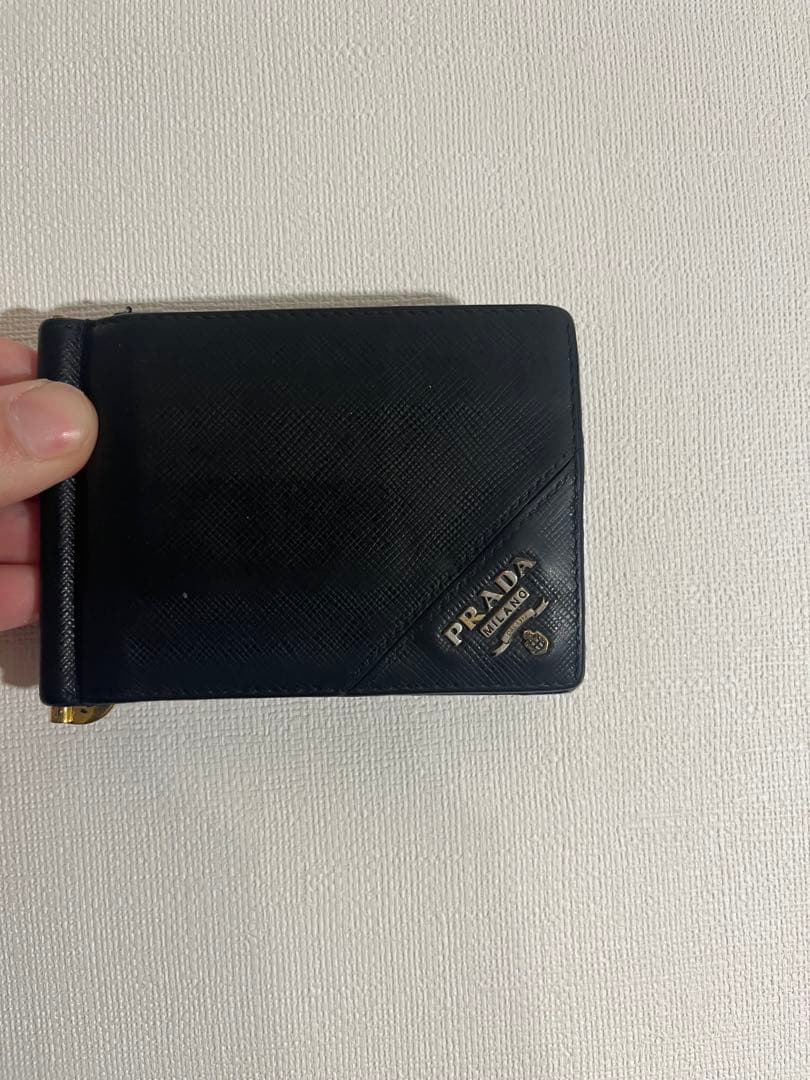 PRADA /ブラックレザー/マネークリップ