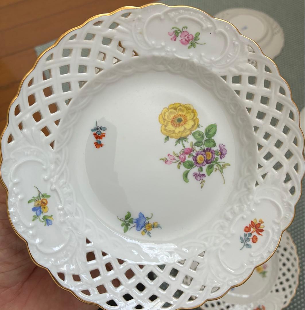 s*u様 マイセンの透かし彫り15cmプレート5枚セット