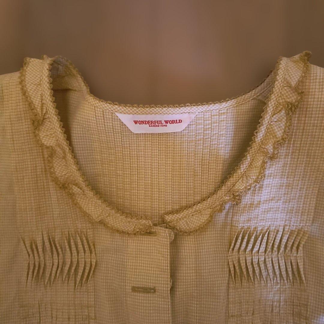 WONDERFUL WORLD 黄色ギンガムチェックロングワンピース（中古品）