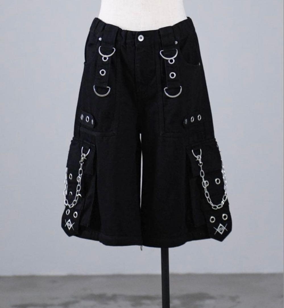 【瑠華】REFLEM ブラックカーゴパンツ 2way 未使用に近い