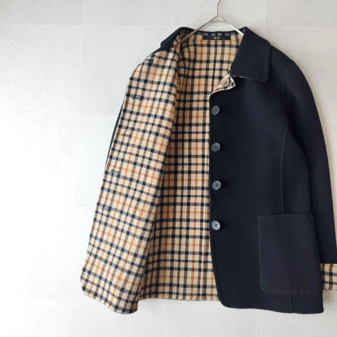 【ダブルフェイス&リバーシブル】DAKS リバーコート ユニセックス ブラック