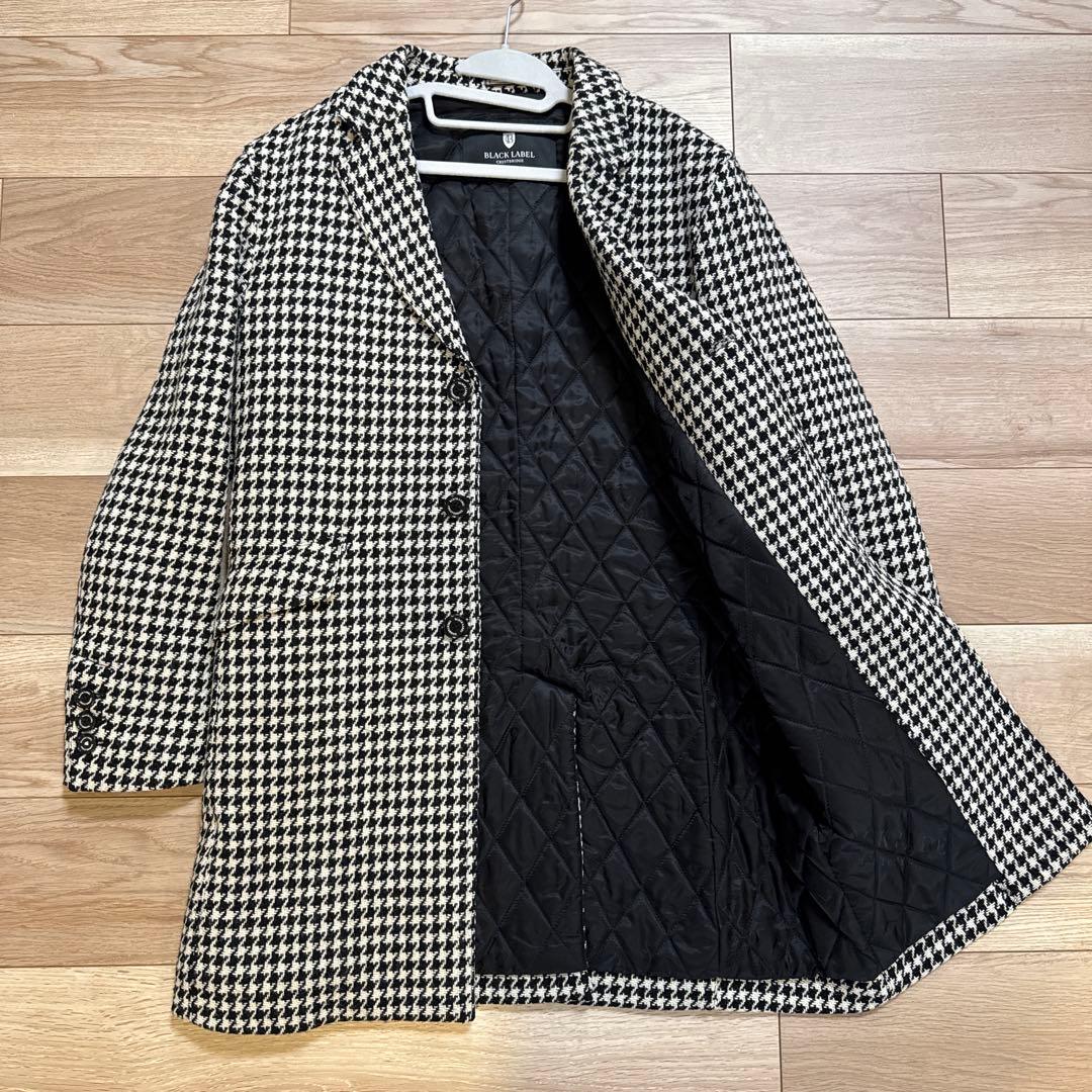 BLACK LABEL ハウンドトゥースツイード チェスターコート　M