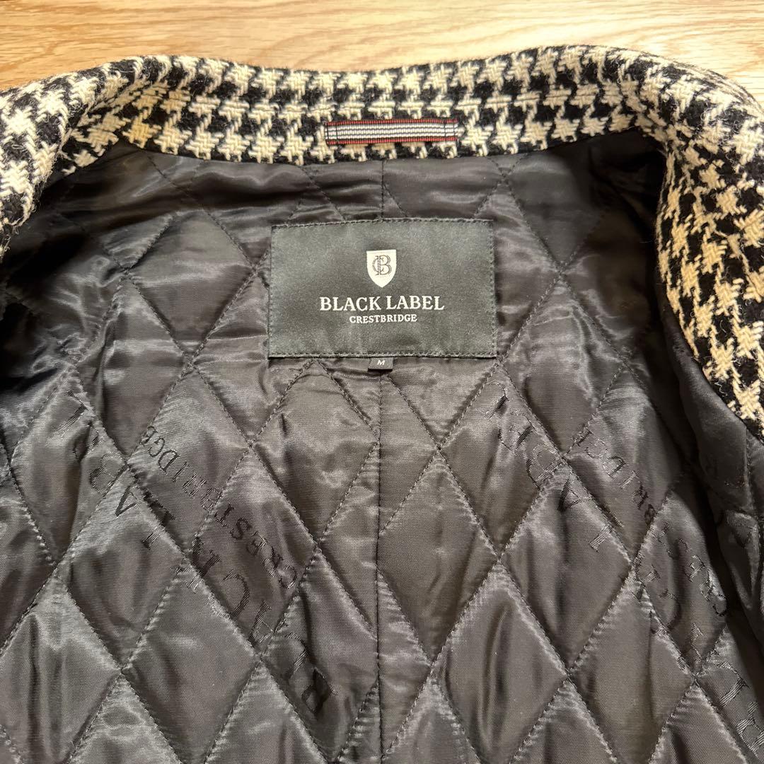 BLACK LABEL ハウンドトゥースツイード チェスターコート　M