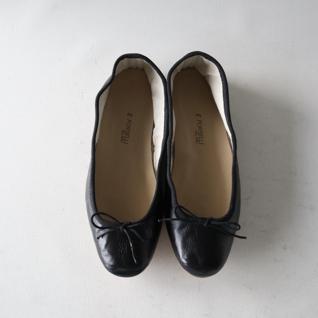 未使用品　ポルセリ　バレエシューズ 37 23〜23.5cm ブラック