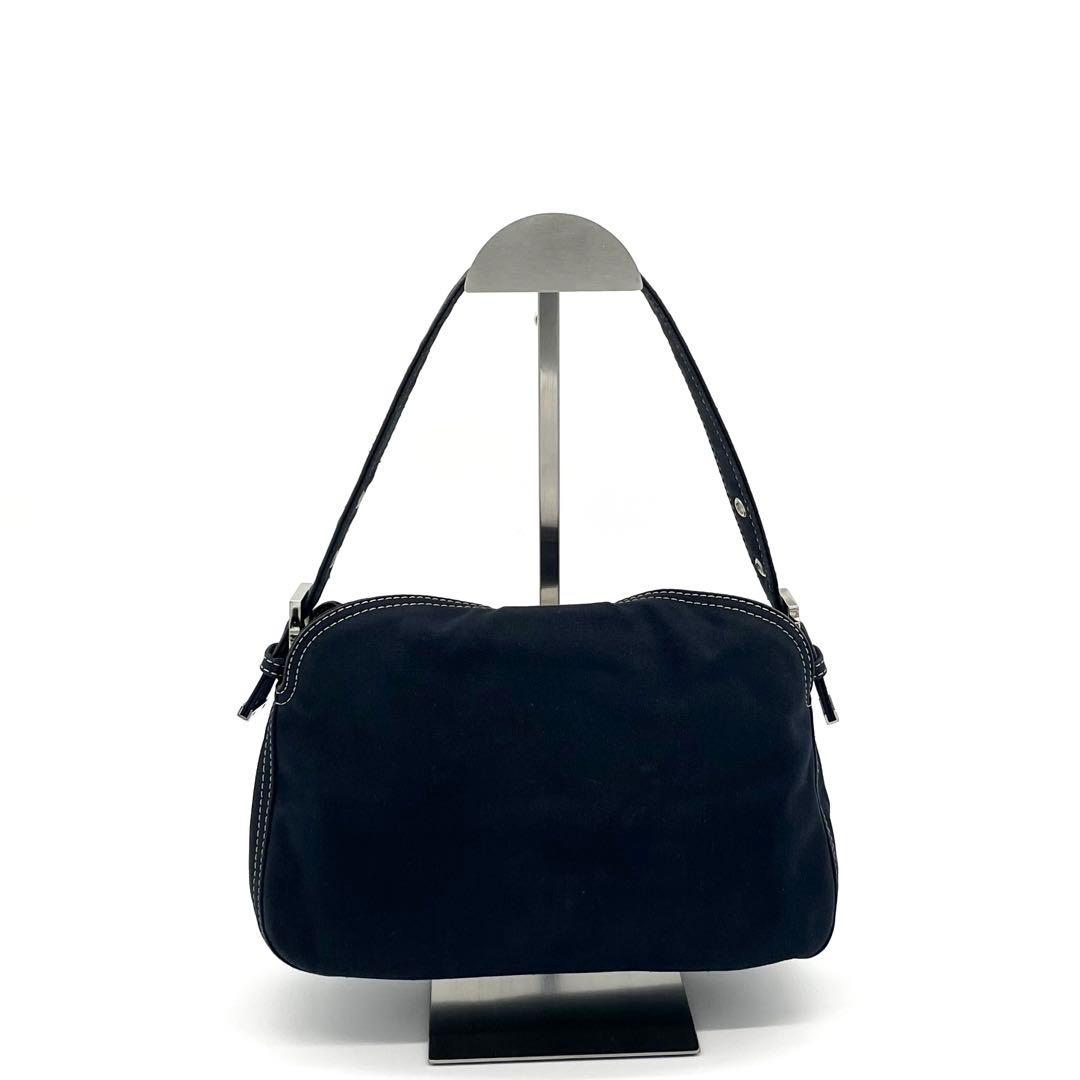 FENDI フェンディ マンマバケット マーブル デニム ショルダーバック 濃紺