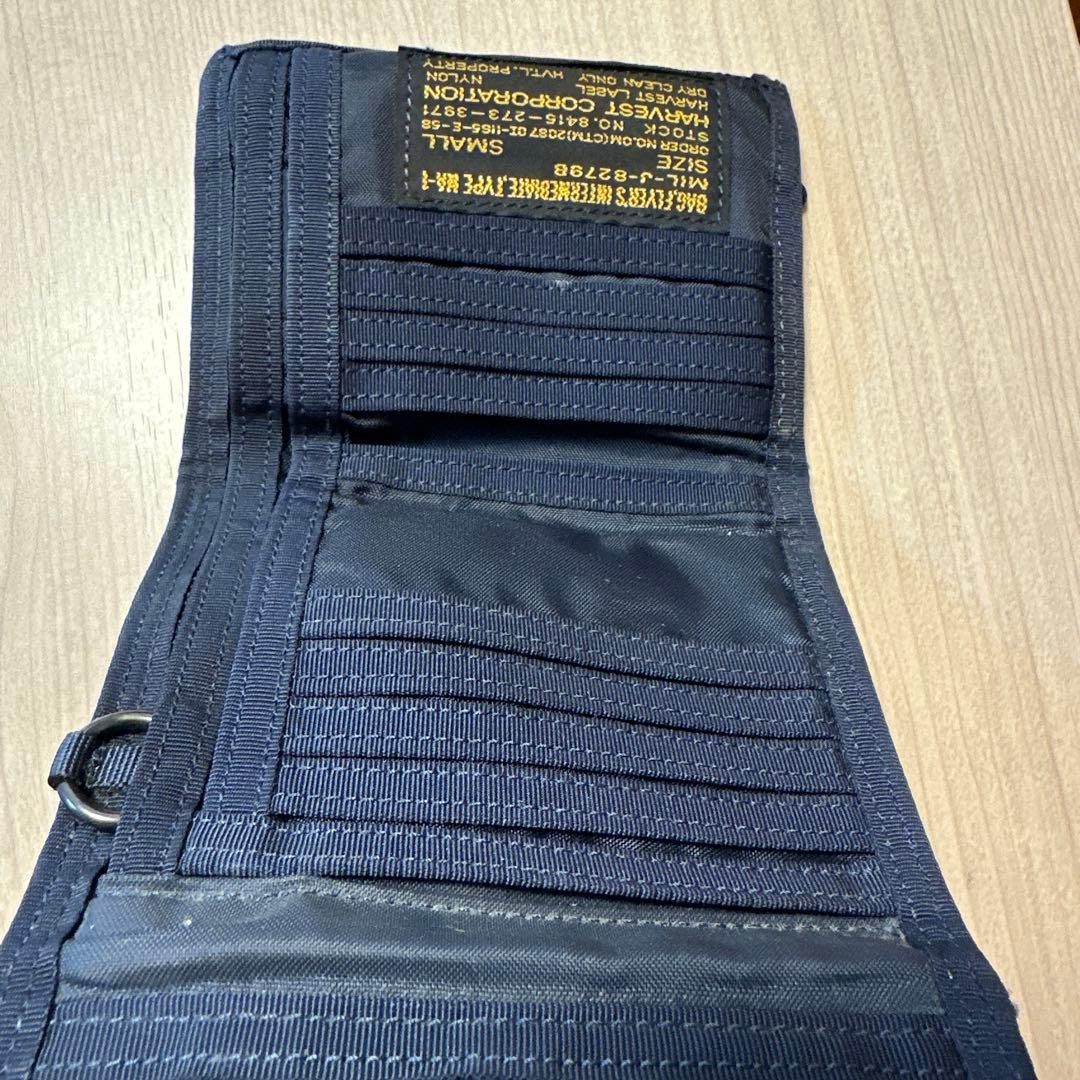 【HARVEST LABEL】三つ折り財布　ネイビー