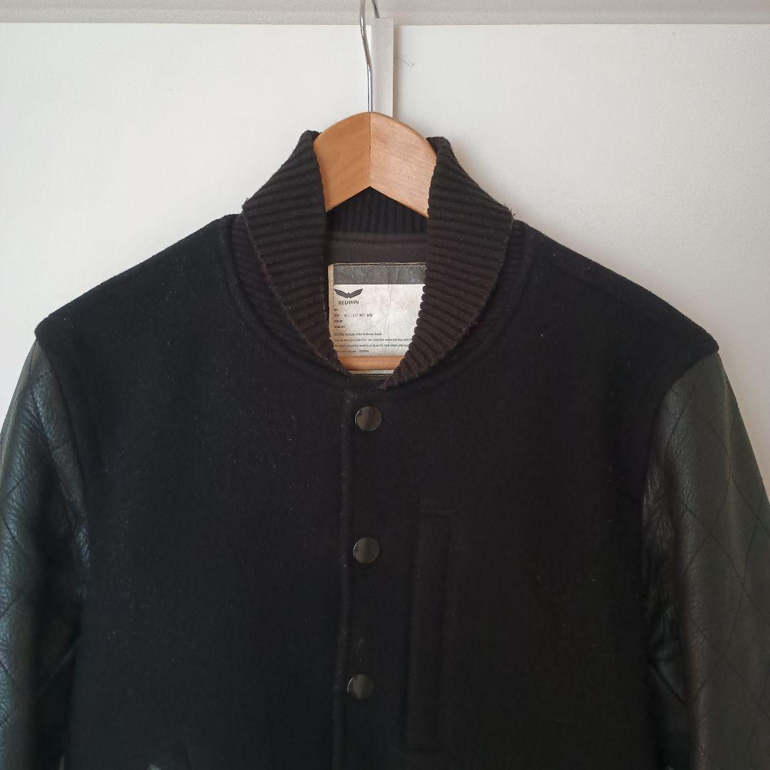 【S】BEDWIN ベドウィン　スタジャン　アワードジャケット　黒　レザー