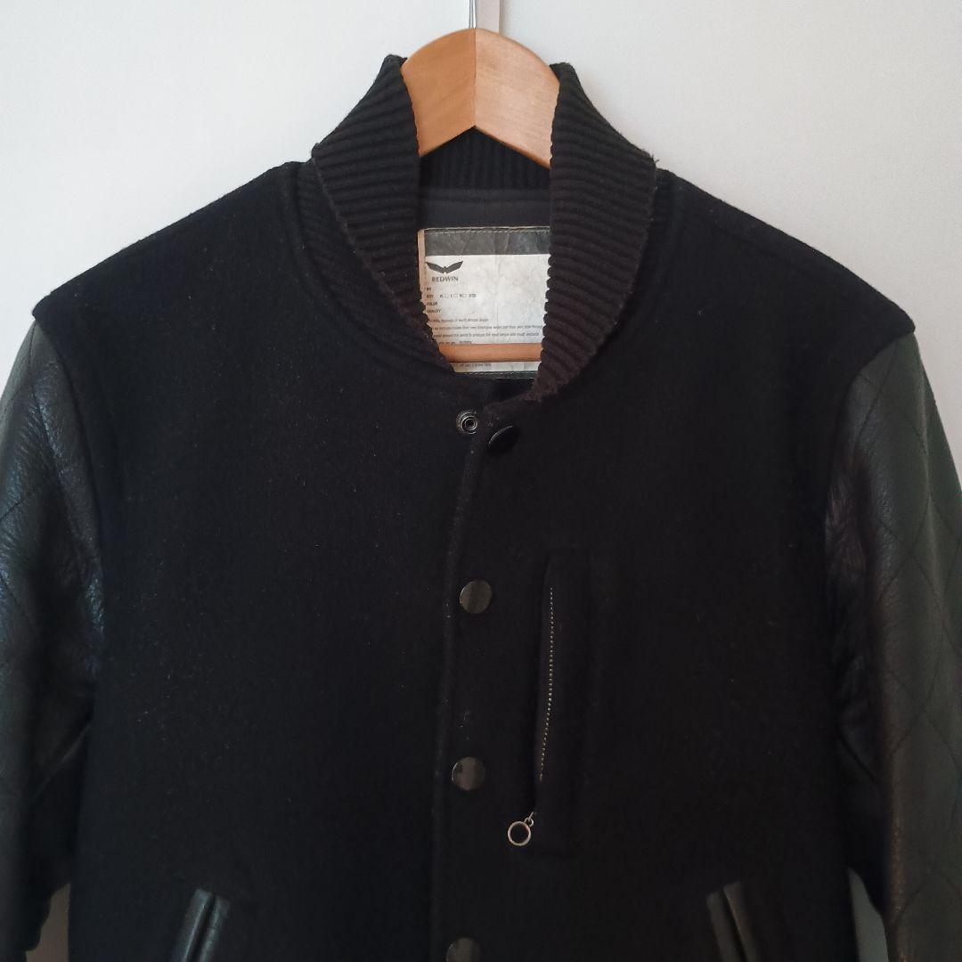 【S】BEDWIN ベドウィン　スタジャン　アワードジャケット　黒　レザー