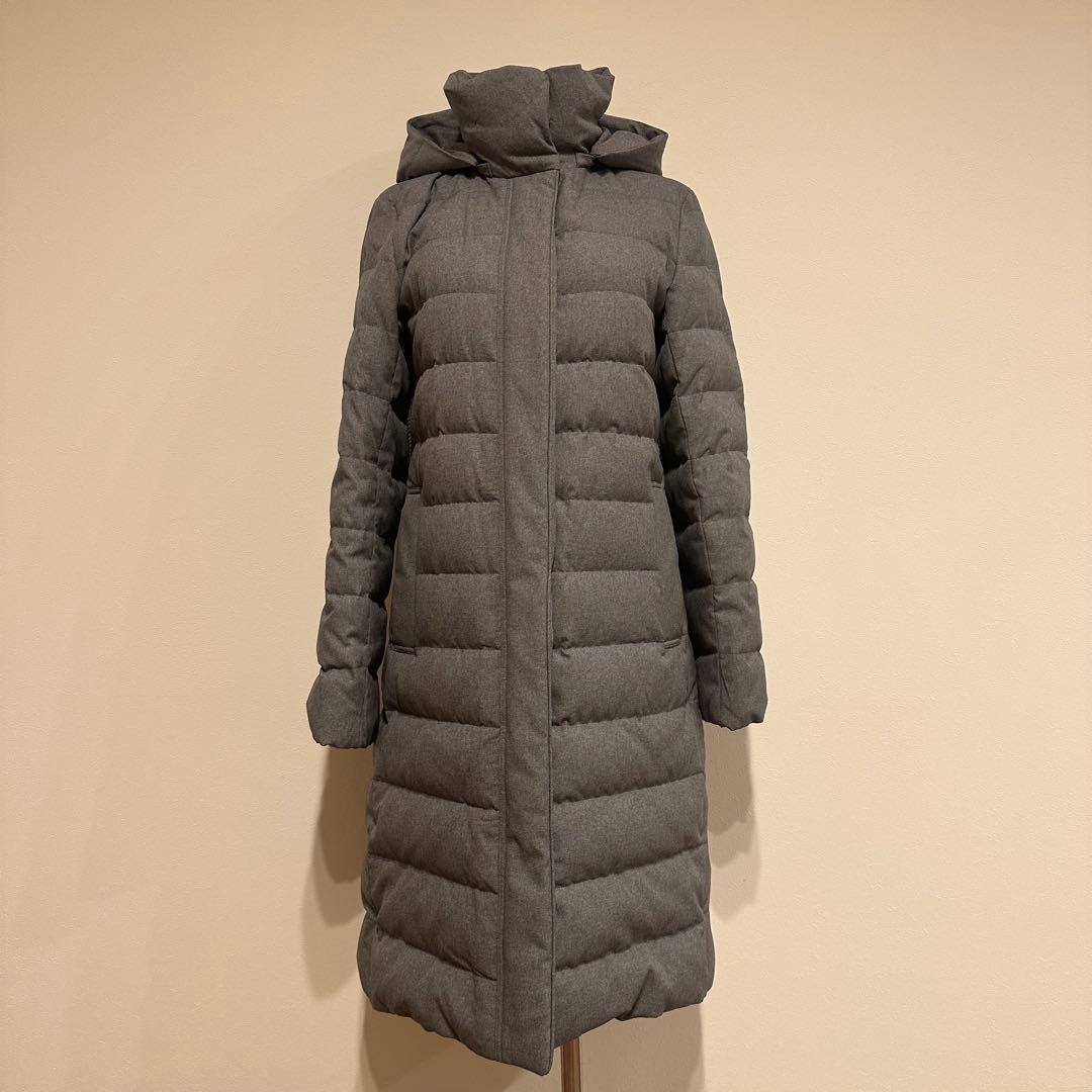 ポール・スチュワート ダウンコート フード付ロングコート グレー 2WAY