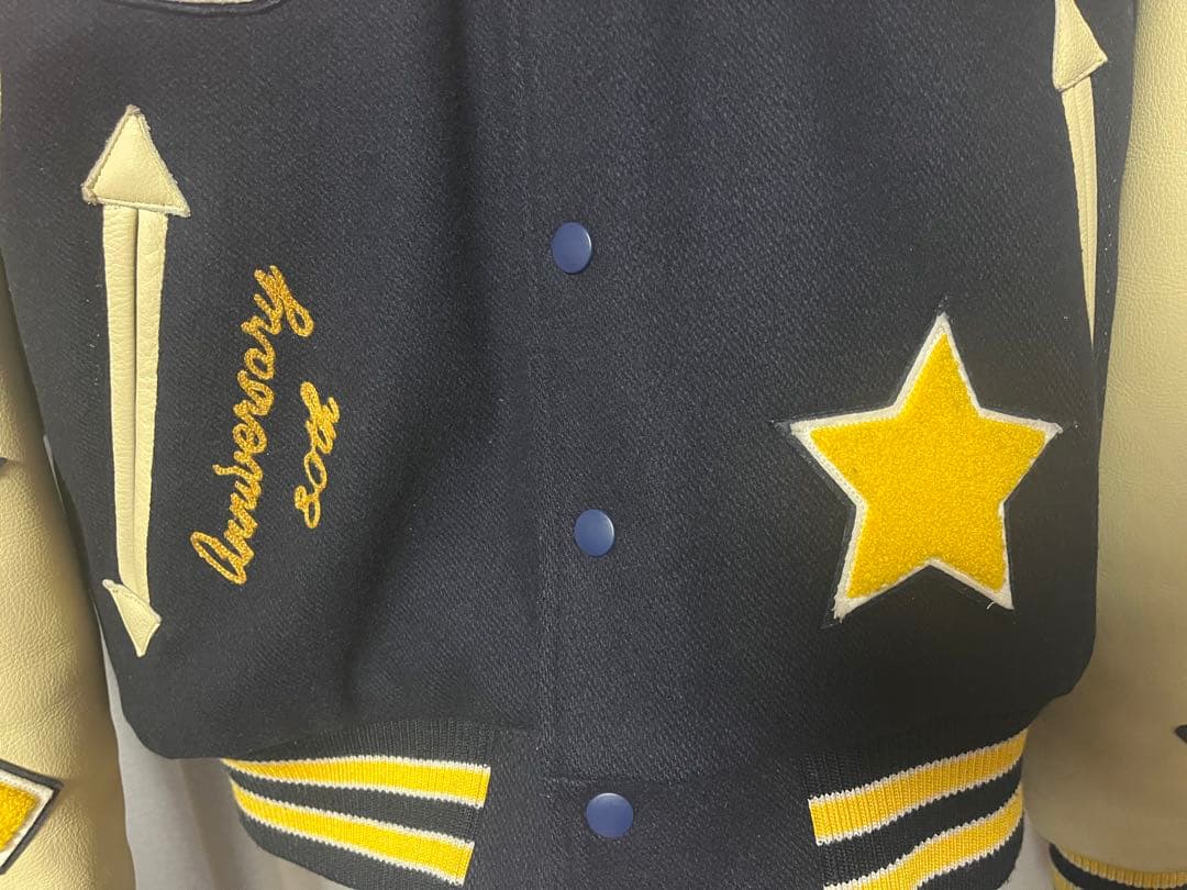 Champion スタジャン ネイビー/アイボリー